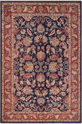 handmade Traditional Kafkaz Blue  Hand Knotted RECTANGLE 100% WOOL area rug 6 x 9